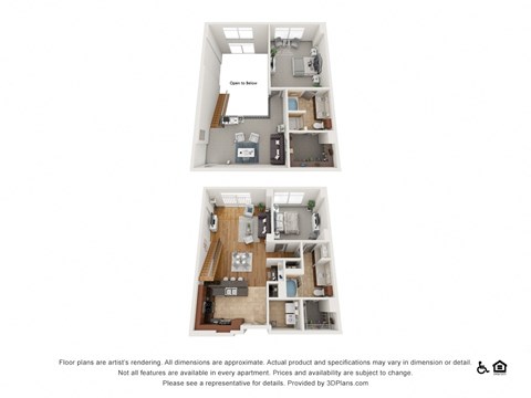 Floor plan for 2 beds, 2 baths, 1757 sqft